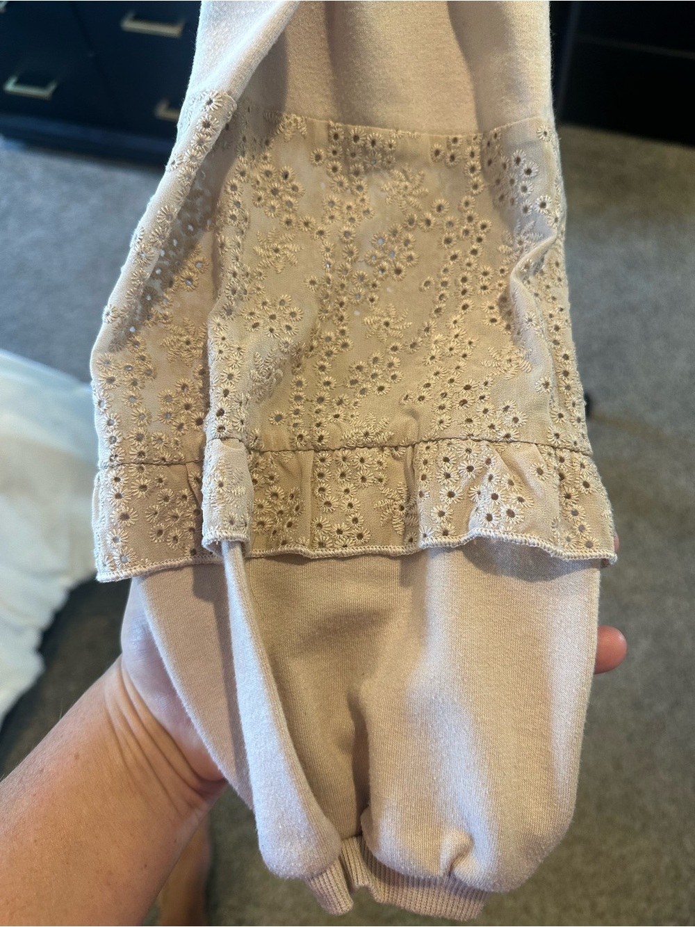 Matilda Jane Cream Eyelet Panel Long Sleeve Top - Picture 5 of 7